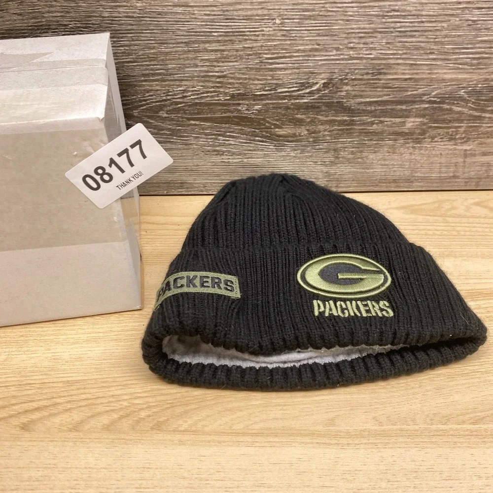 Green Bay Packers Hat Cap Beanie Knit Black Green NFL Football Wisconsin New Era